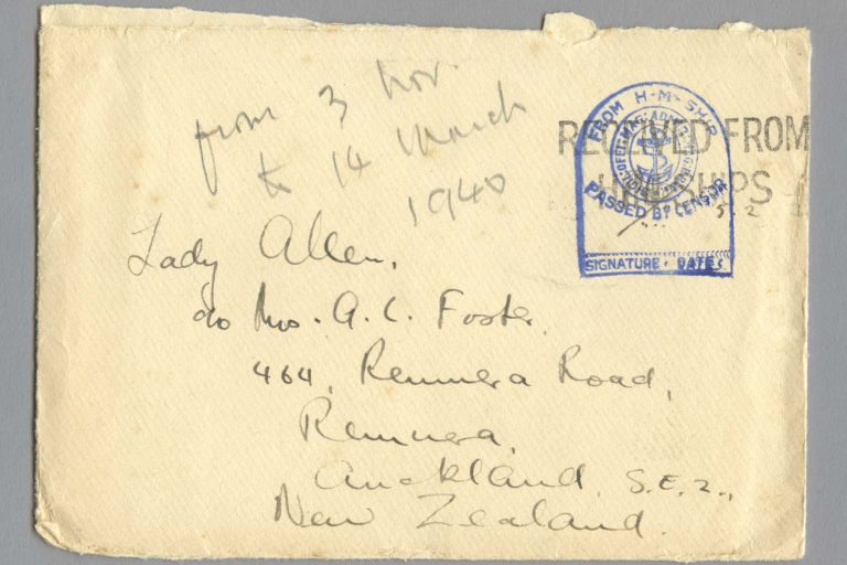Envelope from one of the letters Peter wrote to his Mother