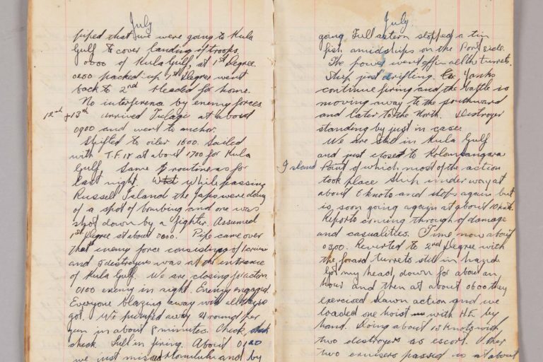 A sailor's diary from the Battle of Kolombangara