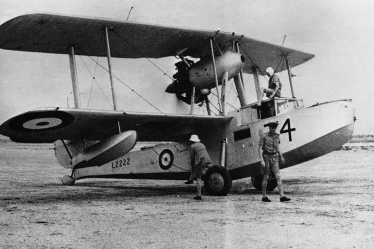 HMS Leander's Walrus at Christmas Island, 1938