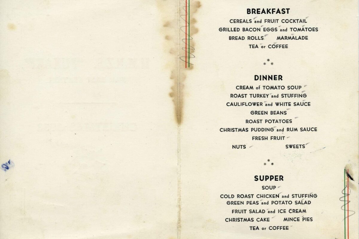 HMNZS Pukaki Christmas Menu 1953 EAE 0055