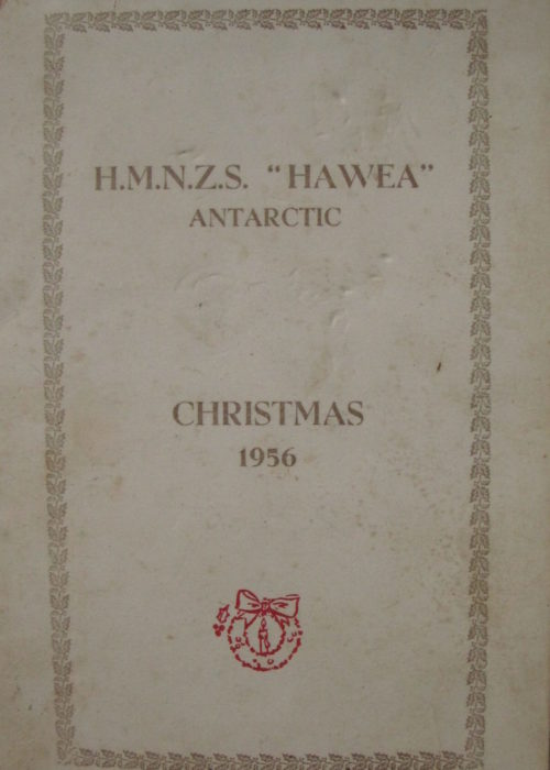 HMNZS Hawea Christmas Day Antarctic 1956 Menu