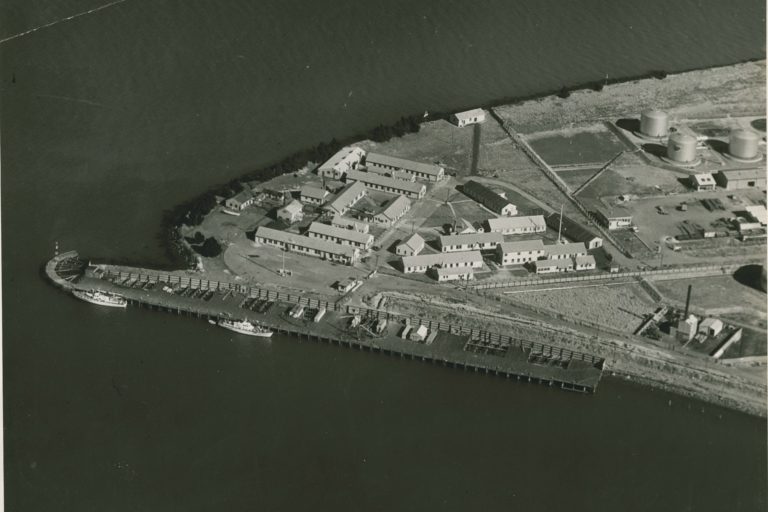 HMNZS Tasman in Lyttelton Port 1952