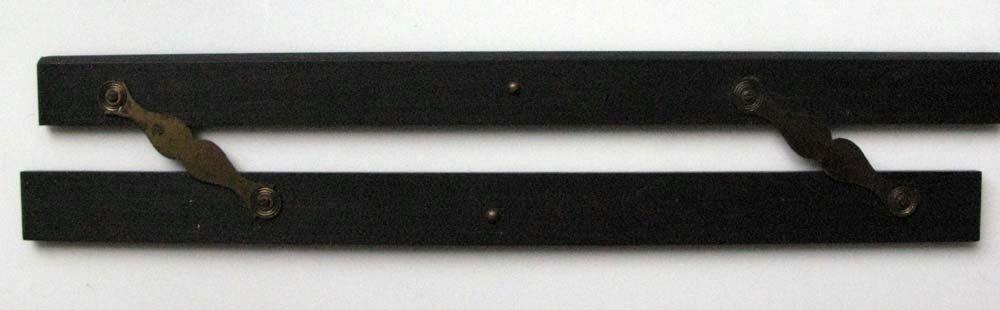 Ebony parallel ruler with initials R.A.K scratched in Belonged to Lt Ron Kirkwood who served in motor patrols including raid on Zeebrugge