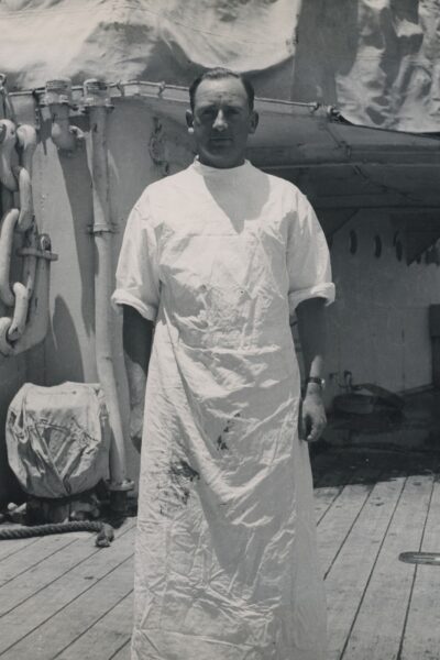 Surgeon Lieutenant C A Pittar aboard HMS Achilles, from the collection of the National Museum of the Royal New Zealand Navy. Crown Copyright CC BY-NC 4.0 Image No: OC 1189