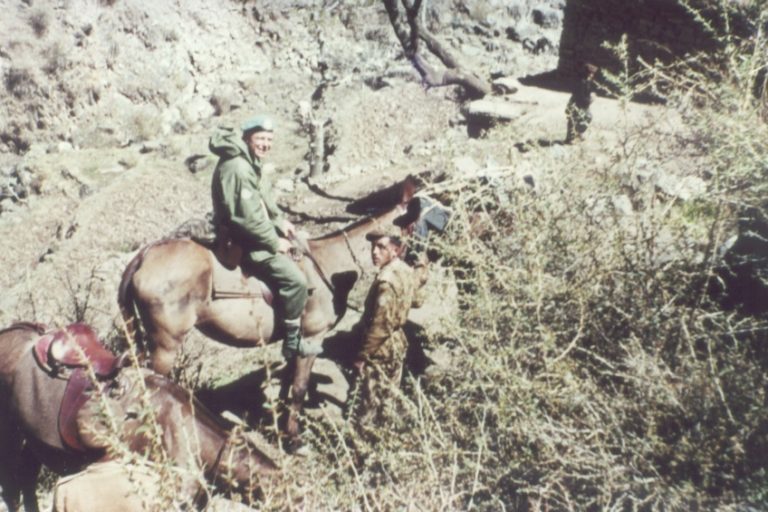 NZ Sailor riding a horse during peacekeeping mission to Pakistan