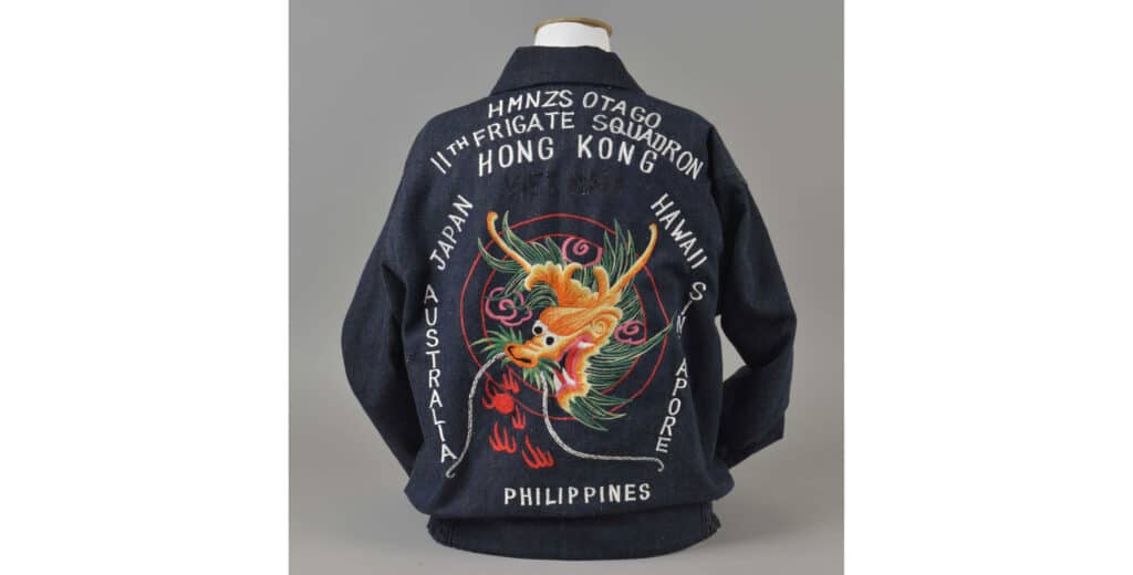 This collection of objects from around the world represents some of the many unique global connections forged by the RNZN's travels overseas.