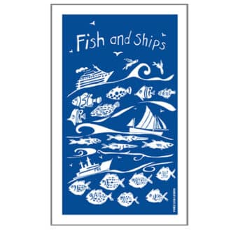 Fish and Ships Tea Towel